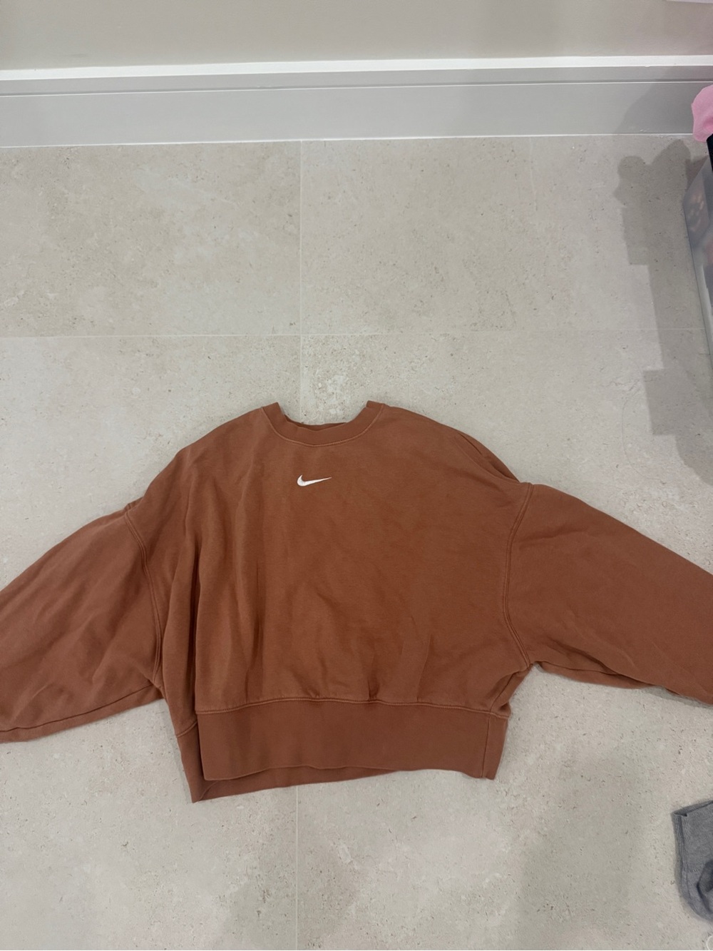 Nike burnt orange brown cropped crewneck